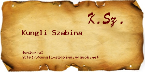 Kungli Szabina névjegykártya